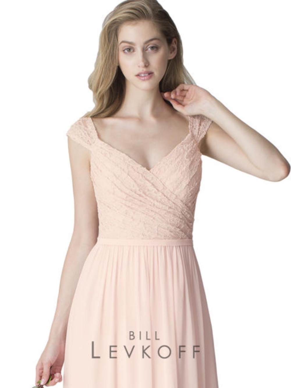 NWT PETAL PINK LACE/CHIFFON GOWN SIZE 8
